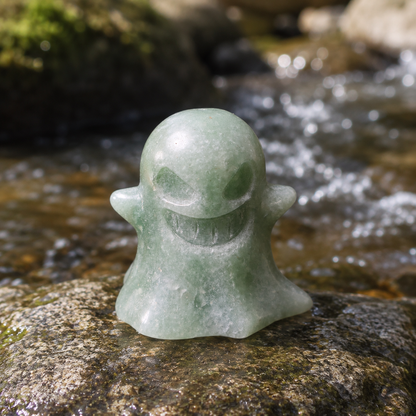 Green Aventurine Ghost Carving