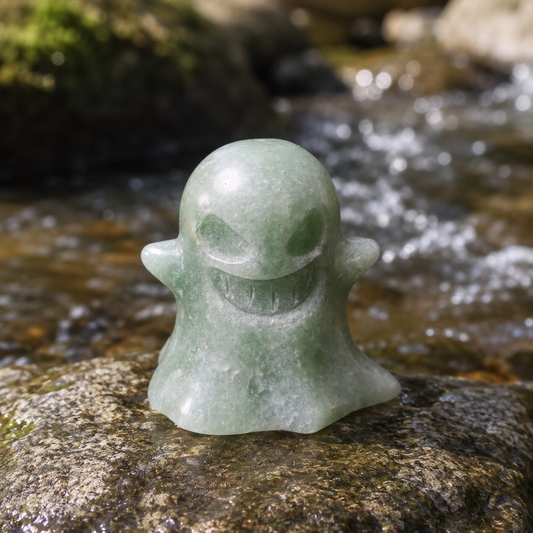 Green Aventurine Ghost Carving