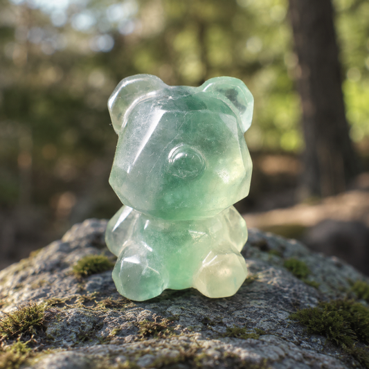 Fluorite Bear Carving