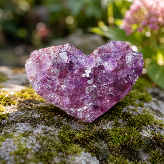 Amethyst Cluster Heart