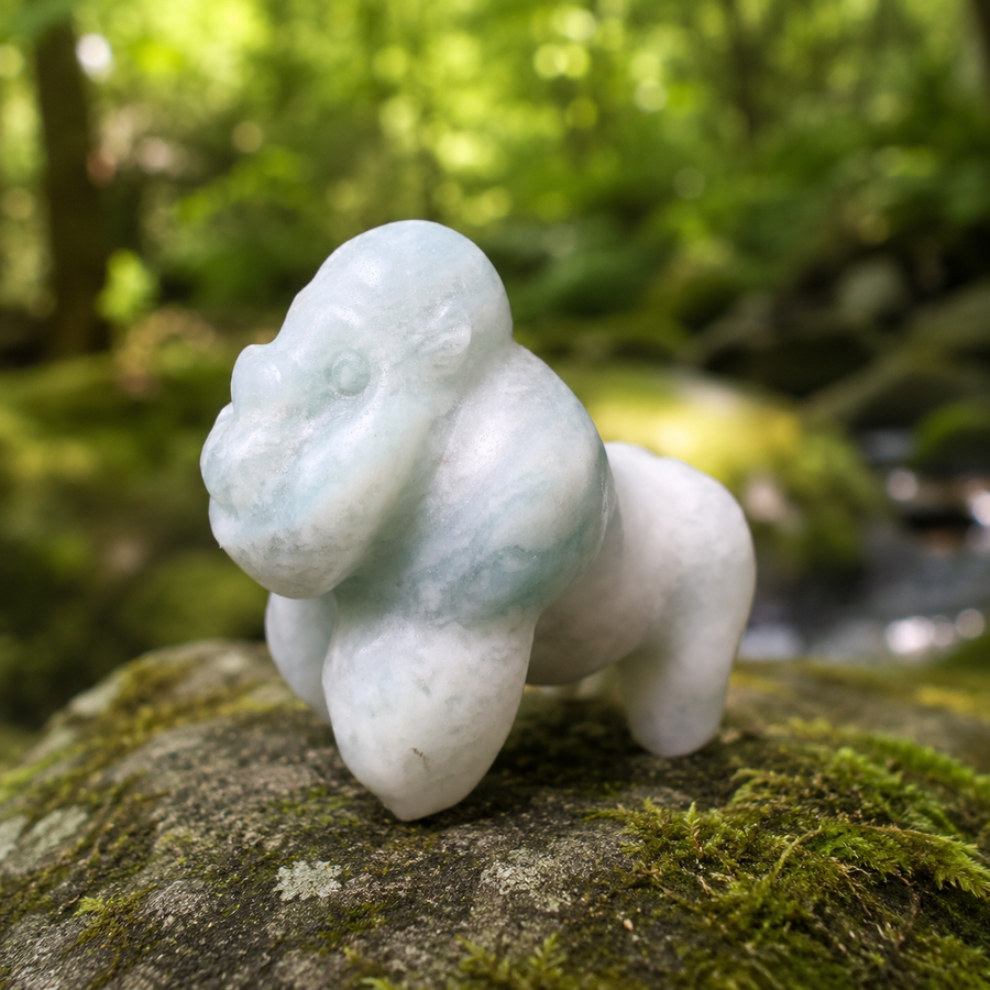 Amazonite Gorilla Carving
