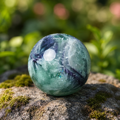 Feather Fluorite Sphere