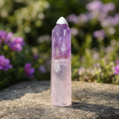 Rose Quartz & Amethyst Tower