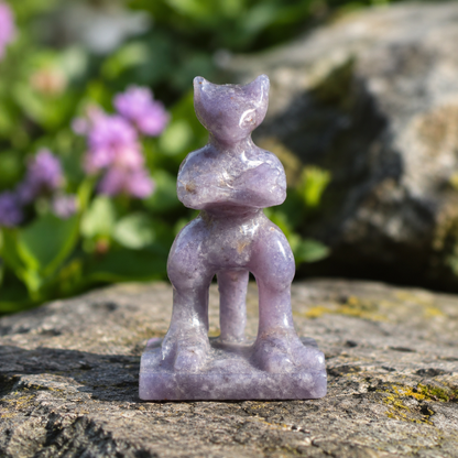 Lepidolite Bastet Carving