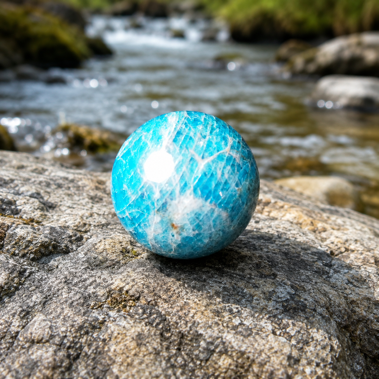 Blue Apatite Sphere