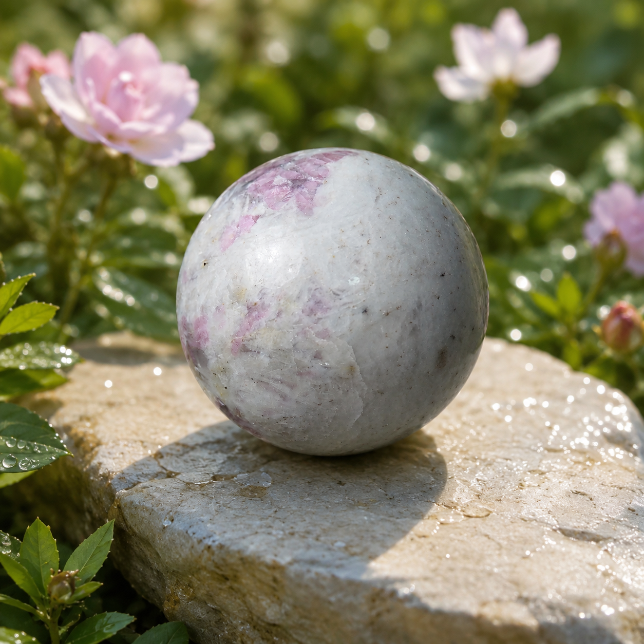 Plum Blossom Tourmaline Sphere
