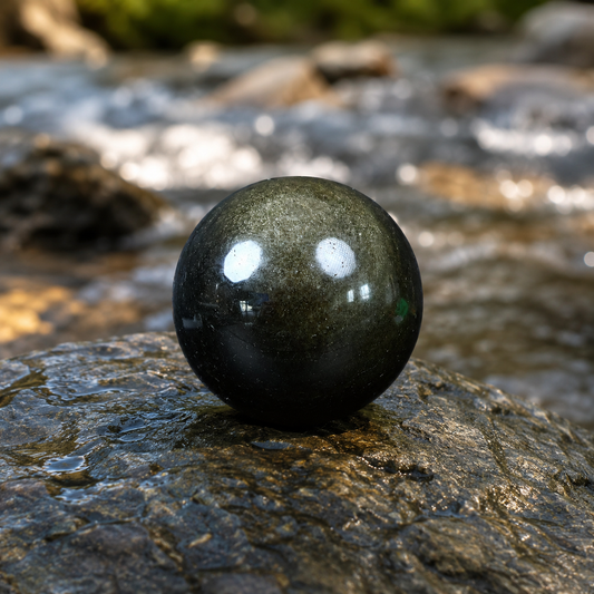 Golden Obsidian Sphere