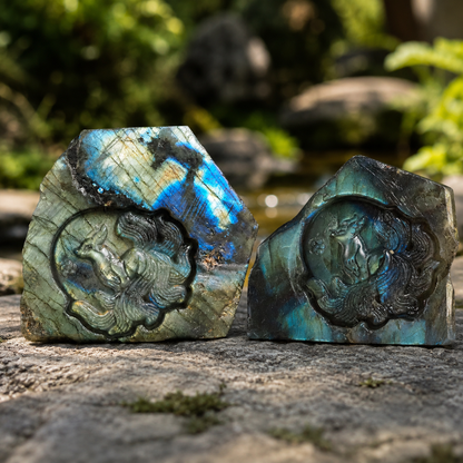 Labradorite Fox Carving