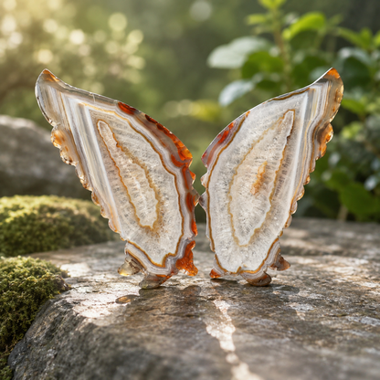 Agate Butterfly Wings Display