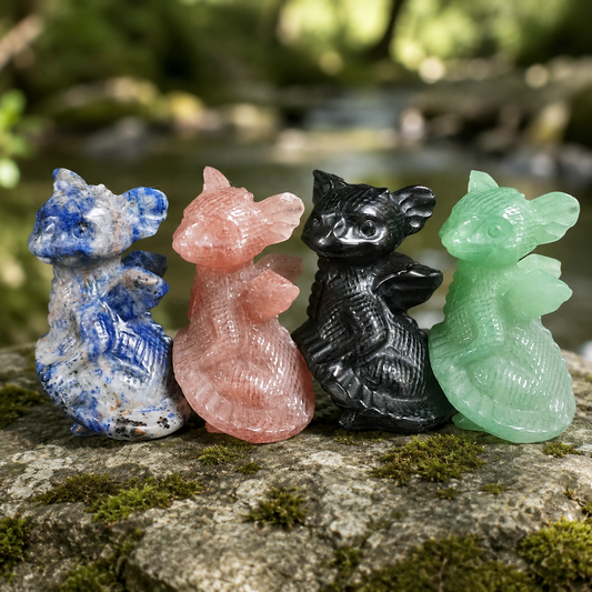 Mini Crystal Dragon Carving