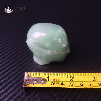 Green Aventurine Alien Head Carving