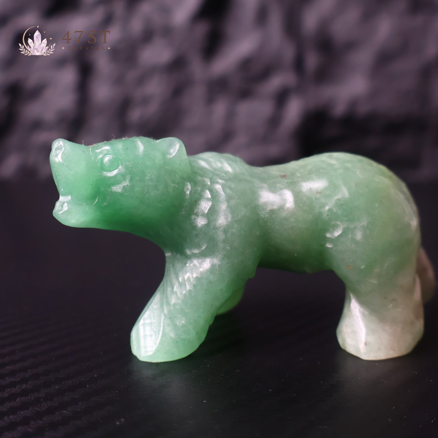 Green Aventurine Bear Carving