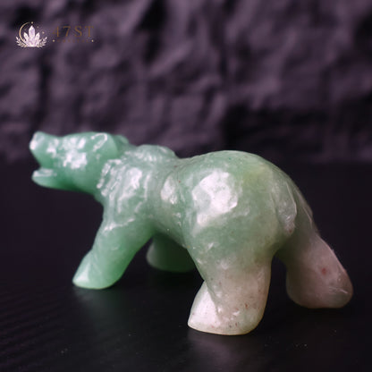 Green Aventurine Bear Carving