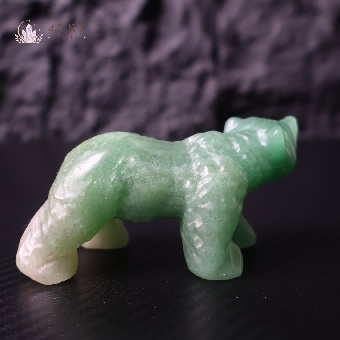 Green Aventurine Bear Carving