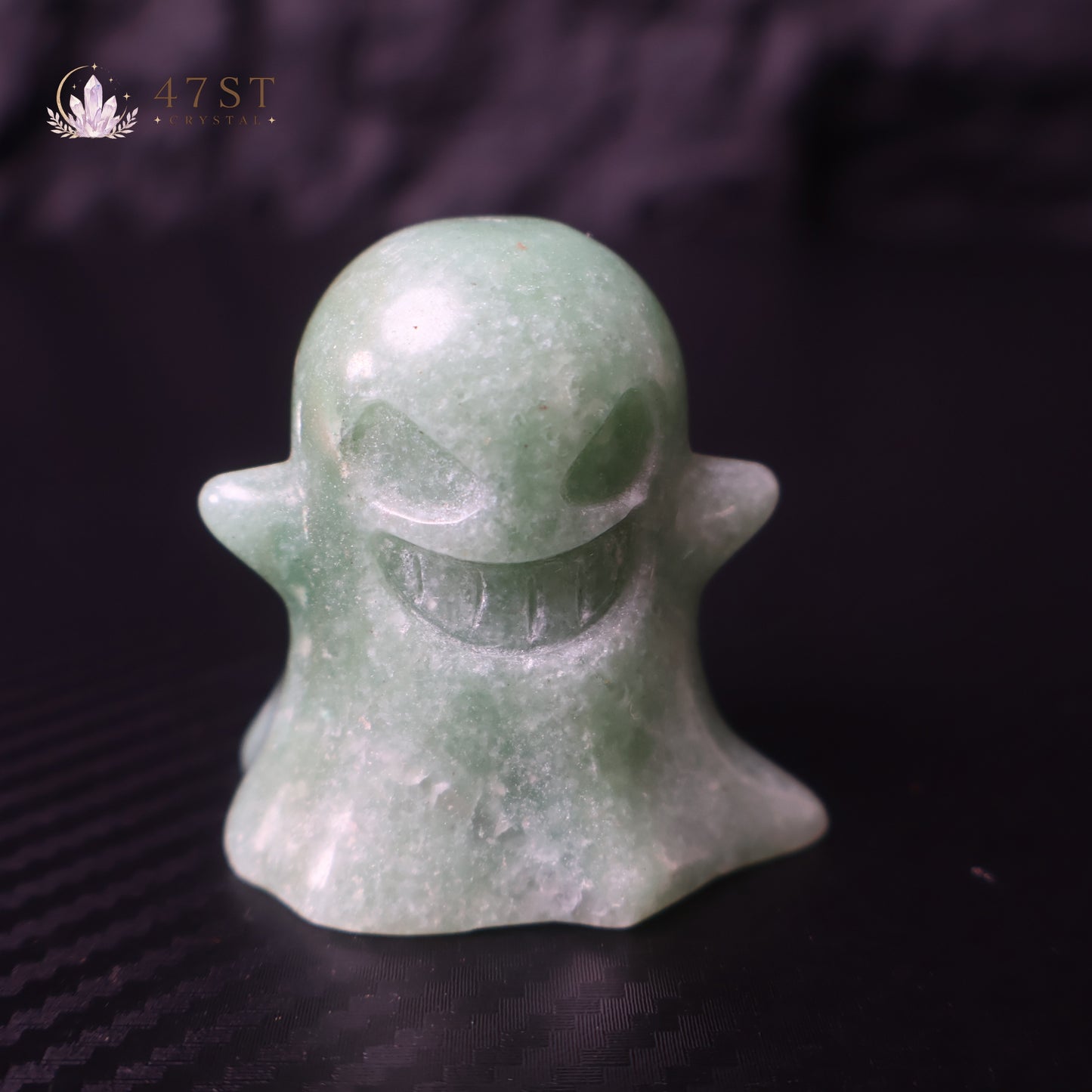 Green Aventurine Ghost Carving
