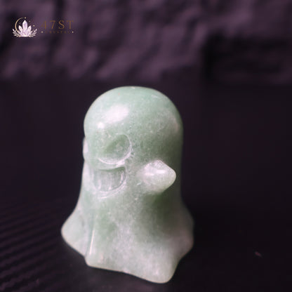 Green Aventurine Ghost Carving