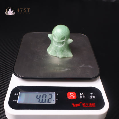 Green Aventurine Ghost Carving