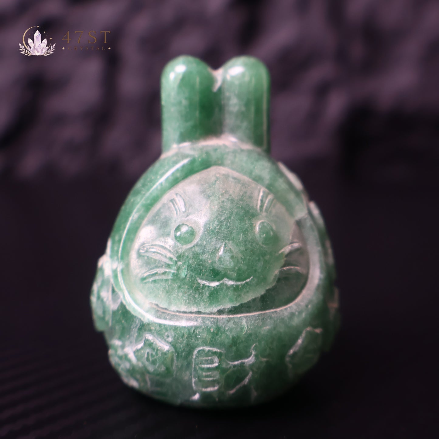 Green Aventurine Rabbit Carving