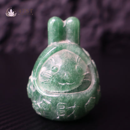 Green Aventurine Rabbit Carving