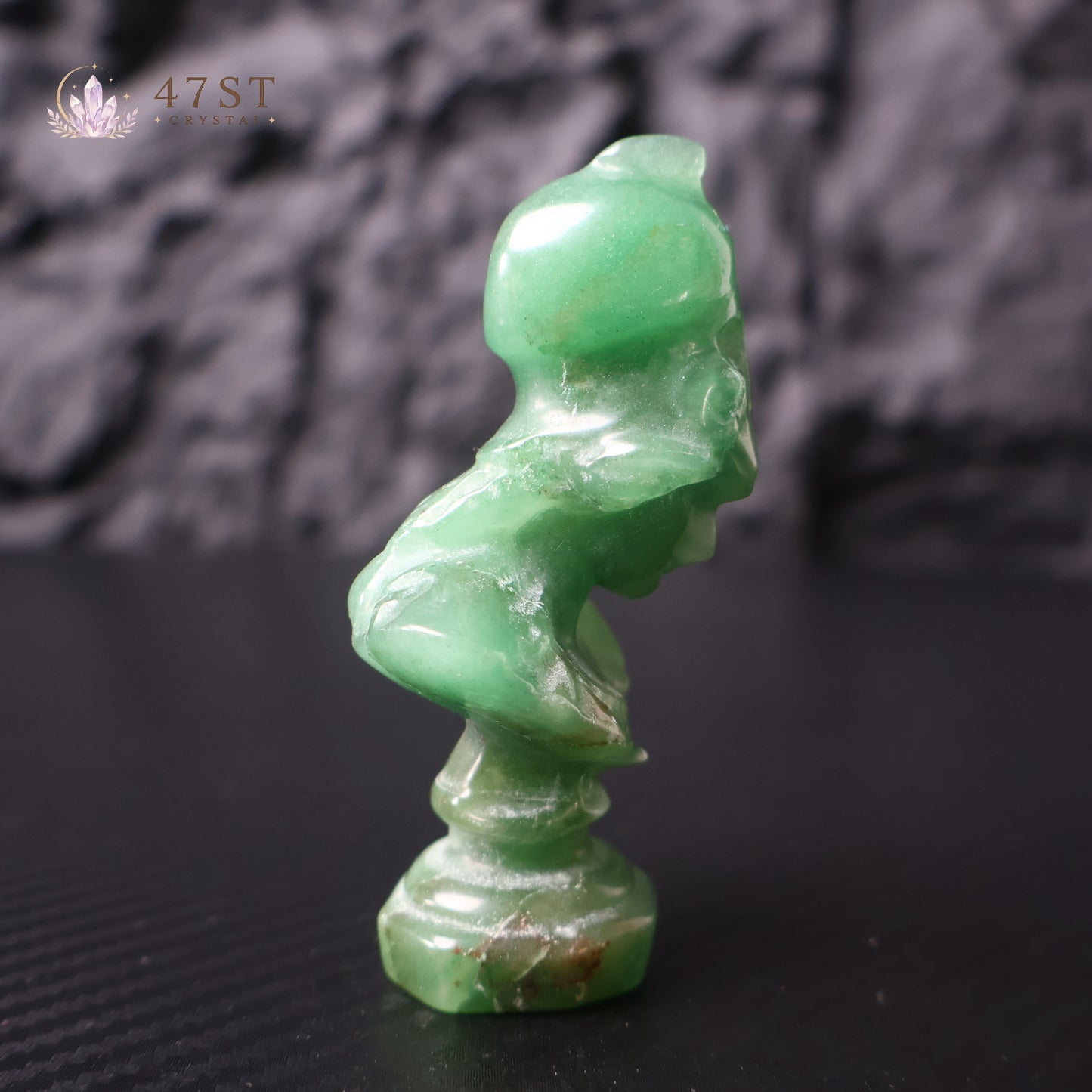 Green Aventurine Spartan Warrior Bust Carving