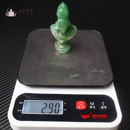 Green Aventurine Spartan Warrior Bust Carving