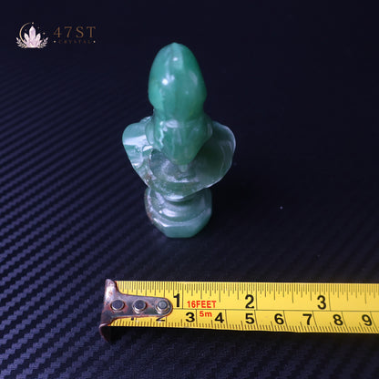 Green Aventurine Spartan Warrior Bust Carving