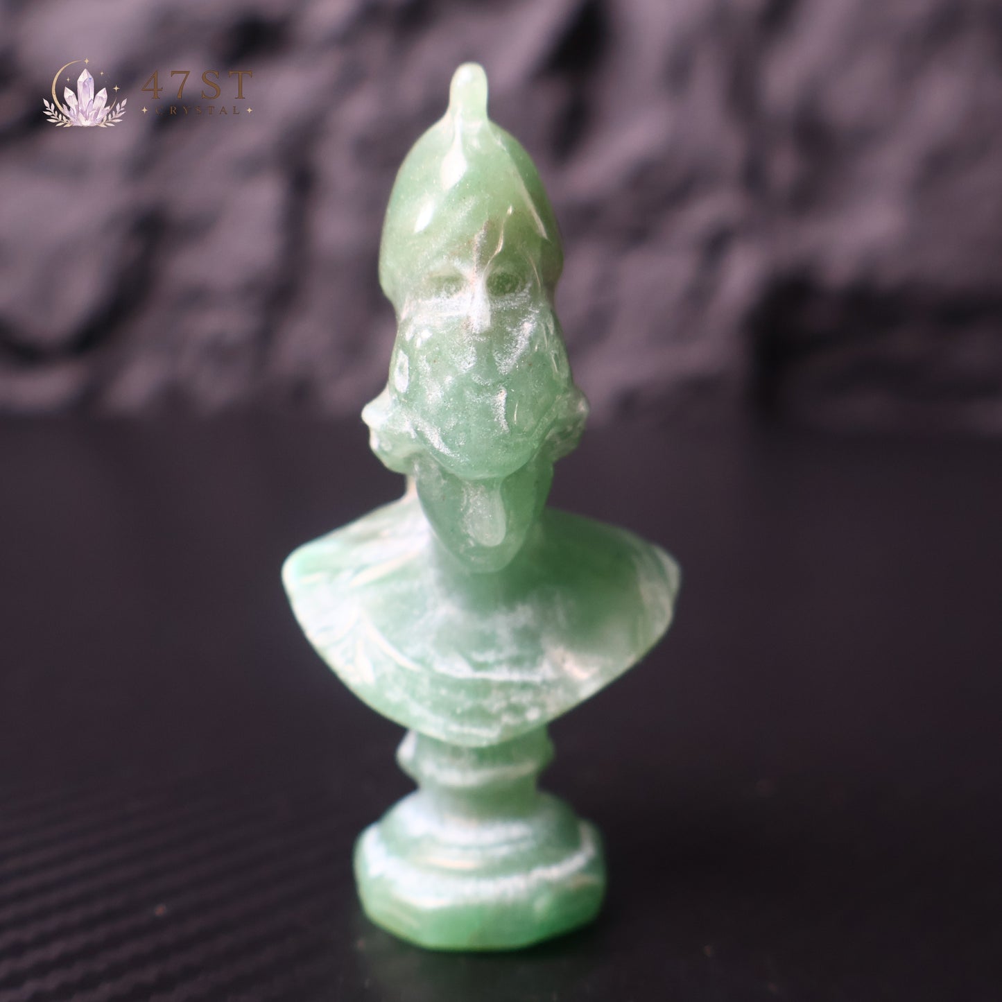 Green Aventurine Spartan Warrior Bust Carving