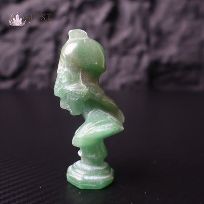 Green Aventurine Spartan Warrior Bust Carving