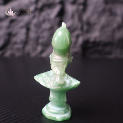 Green Aventurine Spartan Warrior Bust Carving
