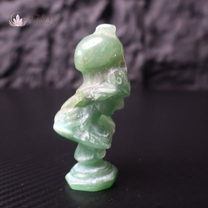 Green Aventurine Spartan Warrior Bust Carving