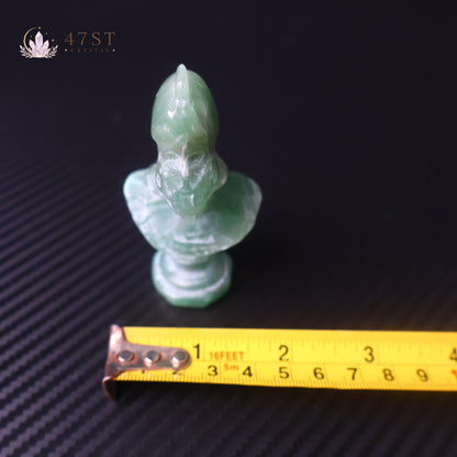 Green Aventurine Spartan Warrior Bust Carving