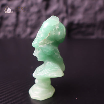 Green Aventurine Spartan Warrior Bust Carving