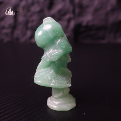 Green Aventurine Spartan Warrior Bust Carving
