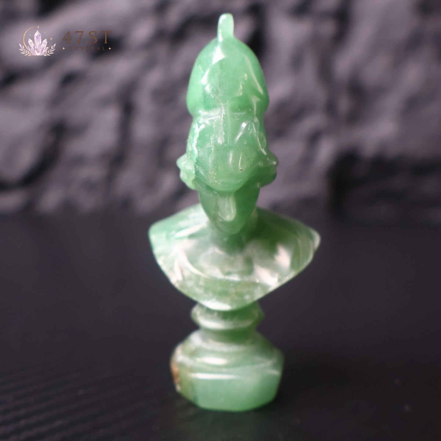 Green Aventurine Spartan Warrior Bust Carving