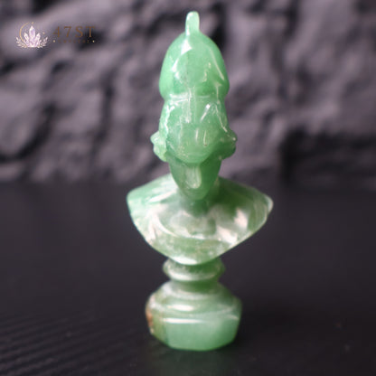 Green Aventurine Spartan Warrior Bust Carving