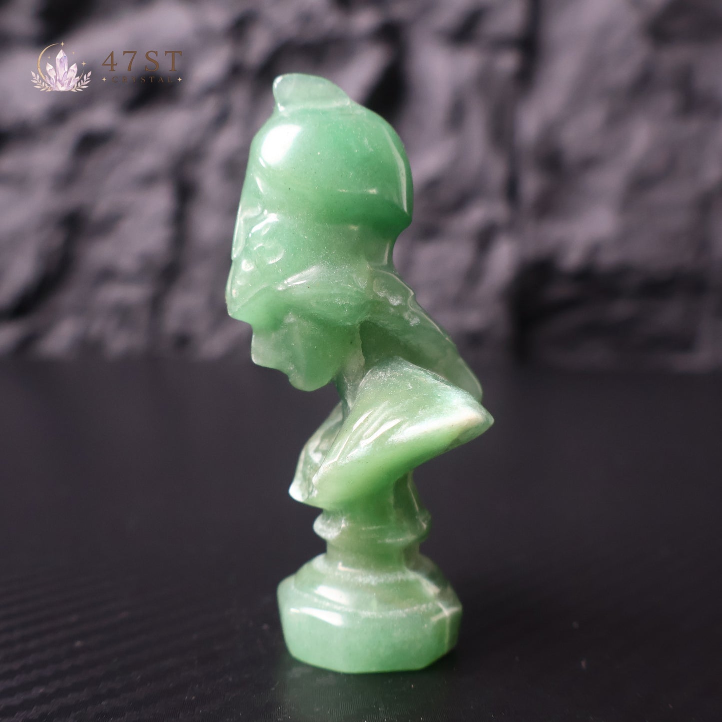Green Aventurine Spartan Warrior Bust Carving