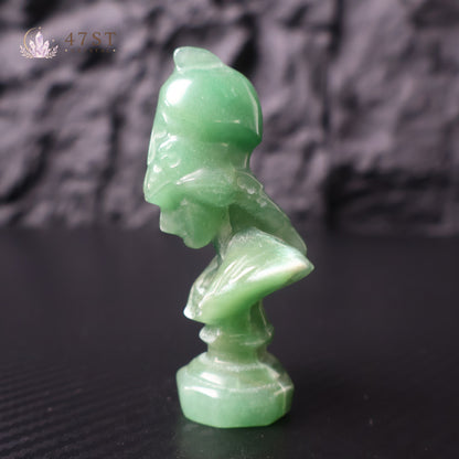 Green Aventurine Spartan Warrior Bust Carving