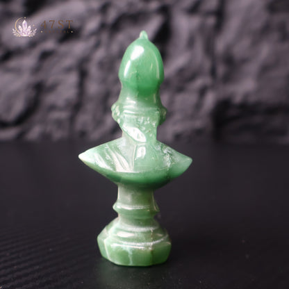 Green Aventurine Spartan Warrior Bust Carving