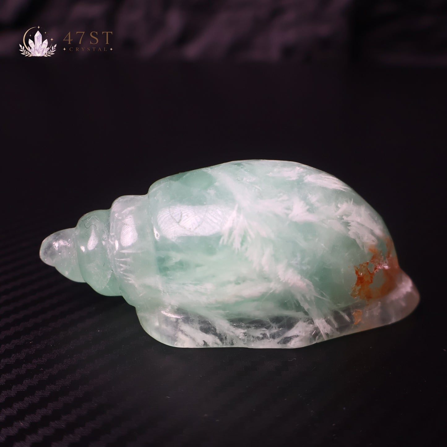 Green Fluorite Seashell Carving