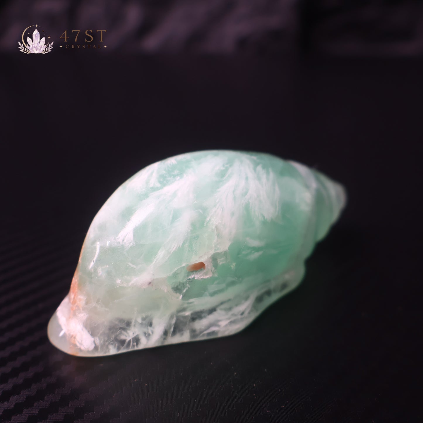 Green Fluorite Seashell Carving