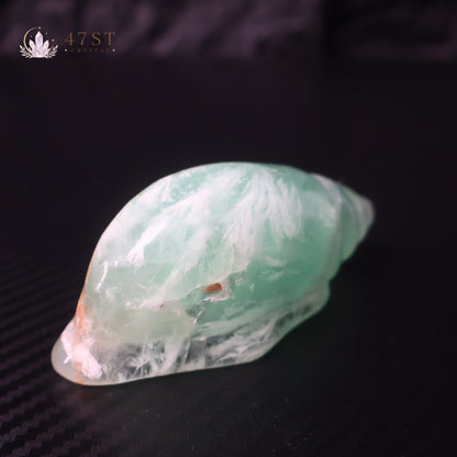 Green Fluorite Seashell Carving