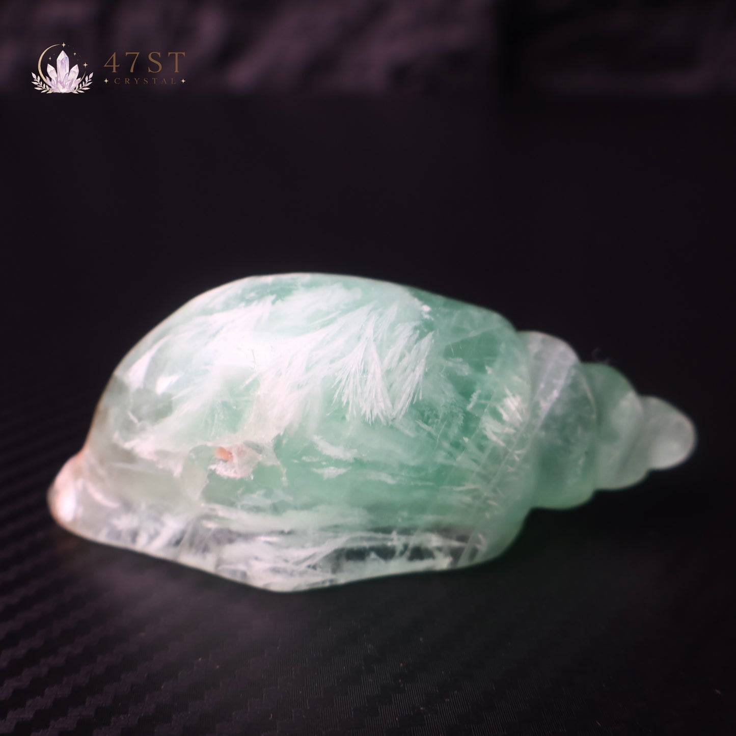 Green Fluorite Seashell Carving