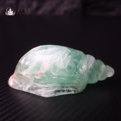 Green Fluorite Seashell Carving