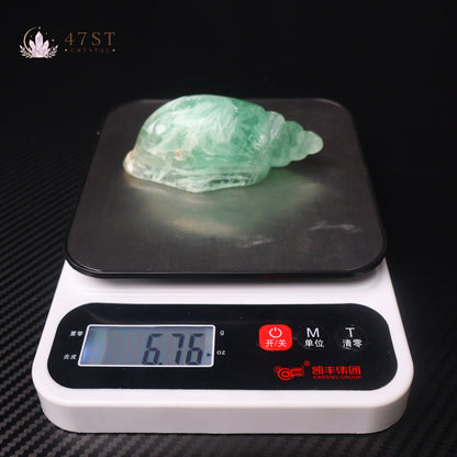 Green Fluorite Seashell Carving