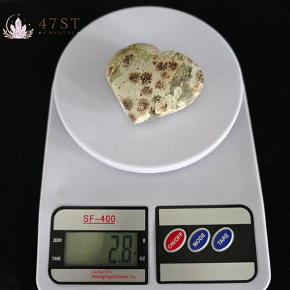 Green Flower Jade Heart Carving