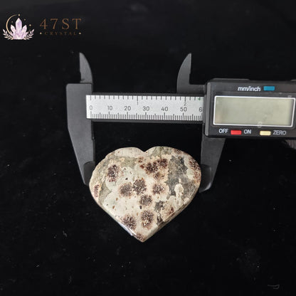 Green Flower Jade Heart Carving