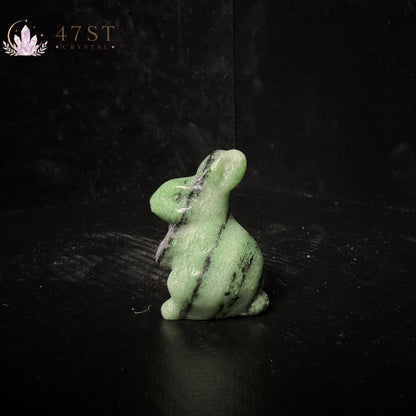 Ruby Fuchsite Rabbit Carving