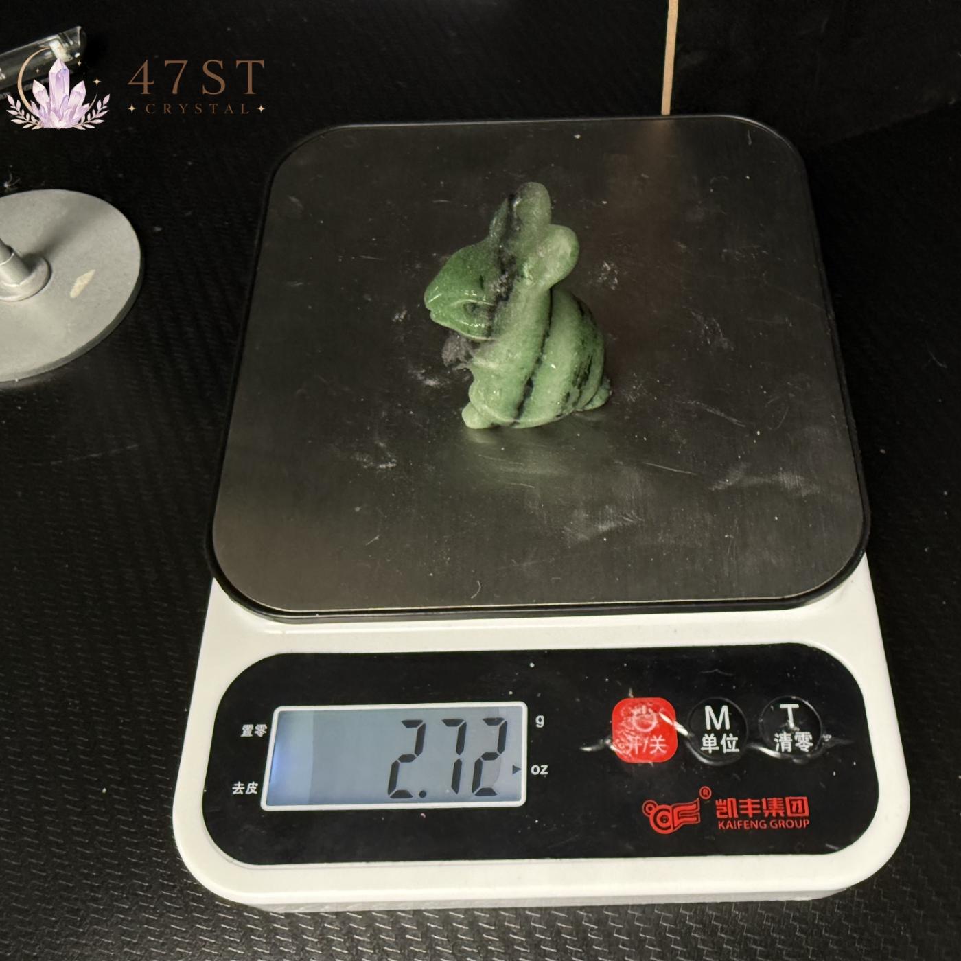 Ruby Fuchsite Rabbit Carving