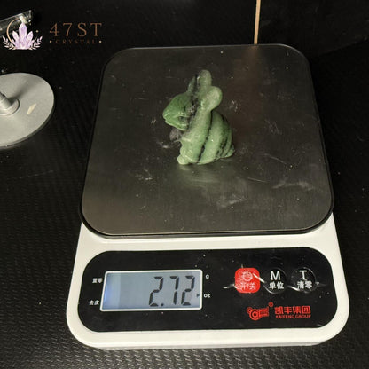 Ruby Fuchsite Rabbit Carving