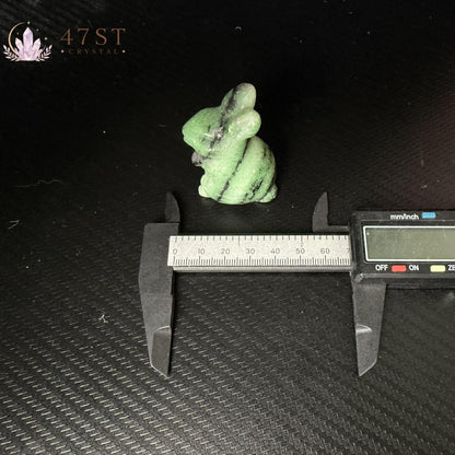 Ruby Fuchsite Rabbit Carving
